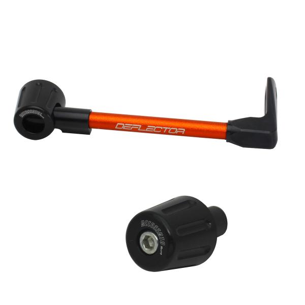 Accossato lever guard straight brake orange/black aluminum connection 12mm-16mm bar-end caps