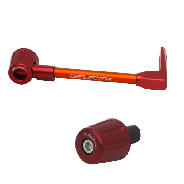 Accossato lever guard straight brake orange/red aluminum connection 16mm-17.5mm bar-end caps