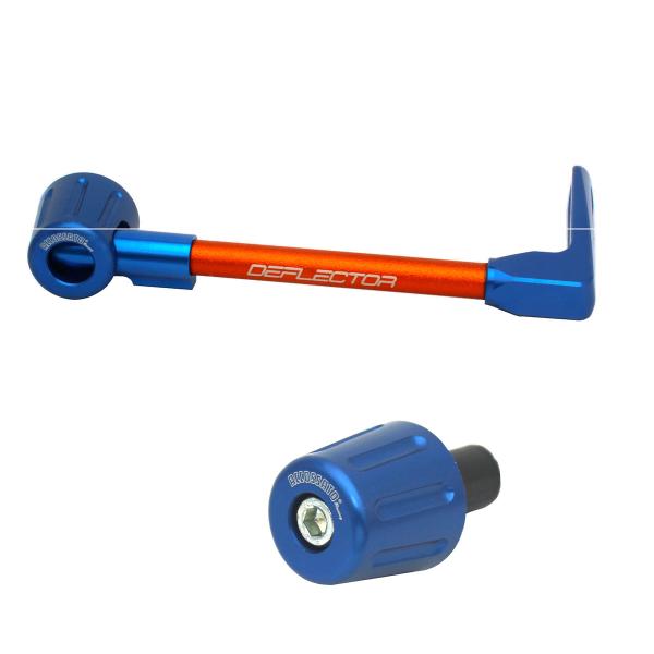 Accossato lever guard straight brake orange/blue aluminum connection 16mm-17.5mm bar-end caps