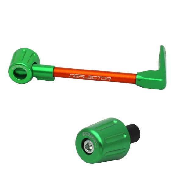 Accossato lever guard straight brake orange/green aluminum connection 12mm-16mm bar-end caps