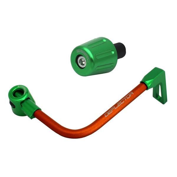 Accossato lever guard bent tube brake orange/green aluminum connection 12mm-16mm bar-end caps