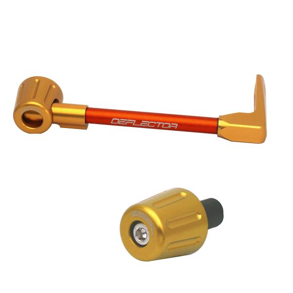 Accossato lever guard straight brake orange/gold aluminum connection 12mm-16mm bar-end caps