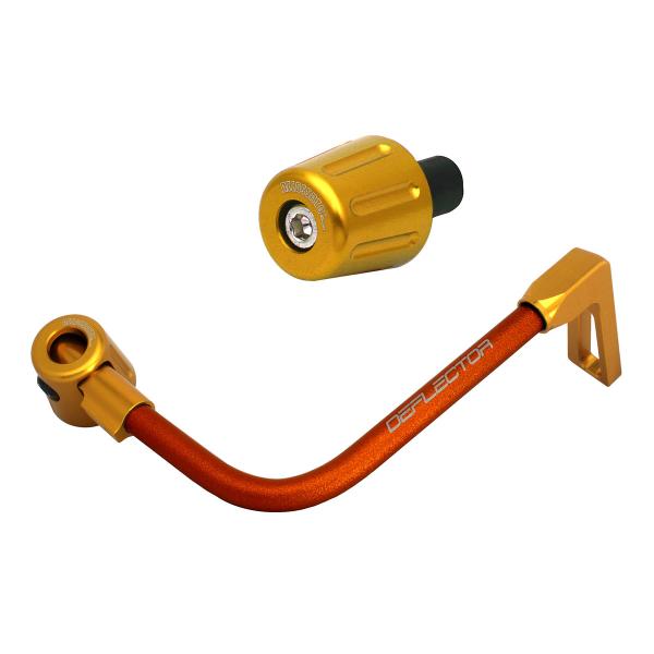 Accossato lever guard bent tube brake orange/gold aluminum connection 12mm-16mm bar-end caps