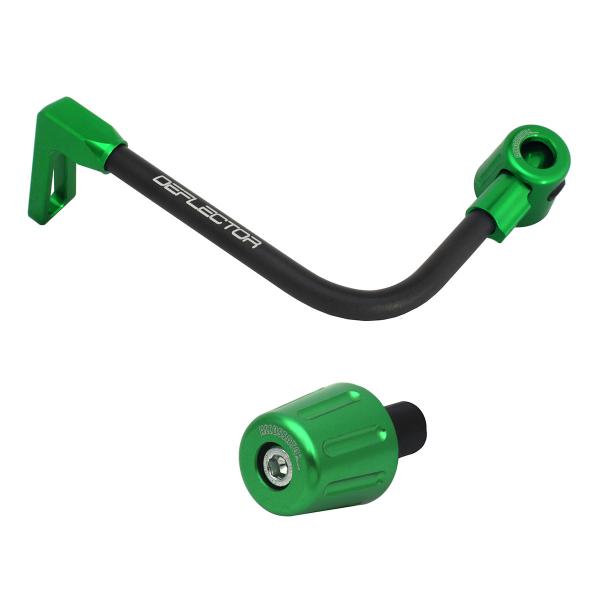 Accossato lever guard bent tube clutch black/green aluminum connection 12mm-16mm bar-end caps
