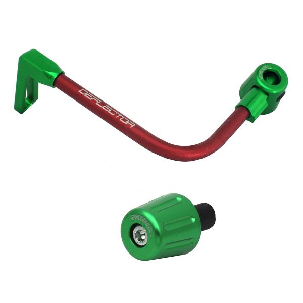 Accossato lever guard bent tube clutch red/green aluminum connection 12mm-16mm bar-end caps