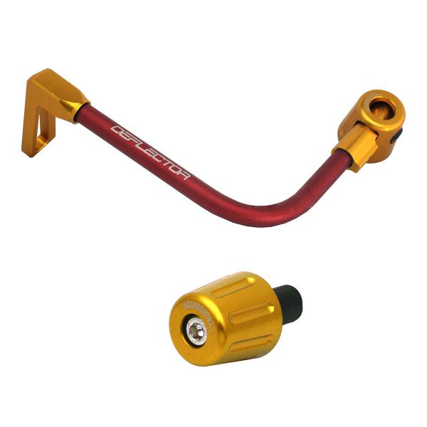 Accossato lever guard bent tube clutch red/gold aluminum connection 16mm-17.5mm bar-end caps