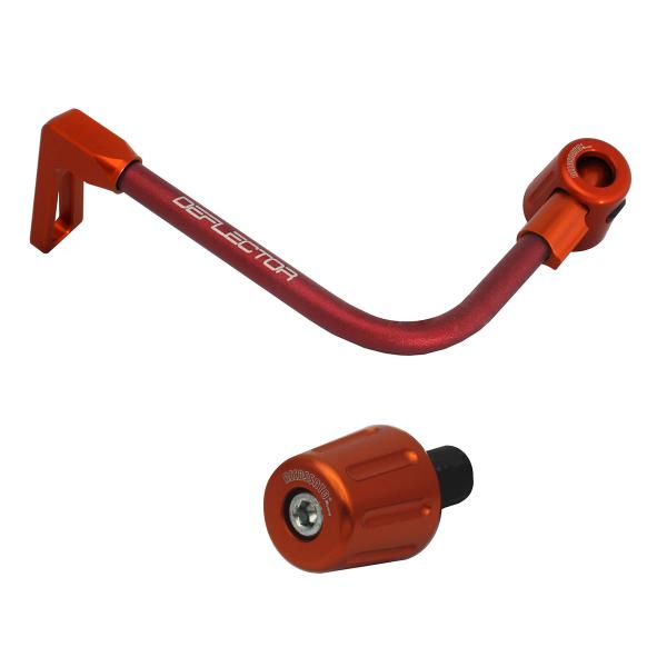 Accossato lever guard bent tube clutch red/orange aluminum connection 12mm-16mm bar-end caps