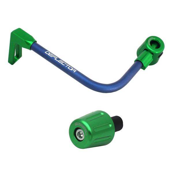 Accossato lever guard bent tube clutch blue/green aluminum connection 12mm-16mm bar-end caps