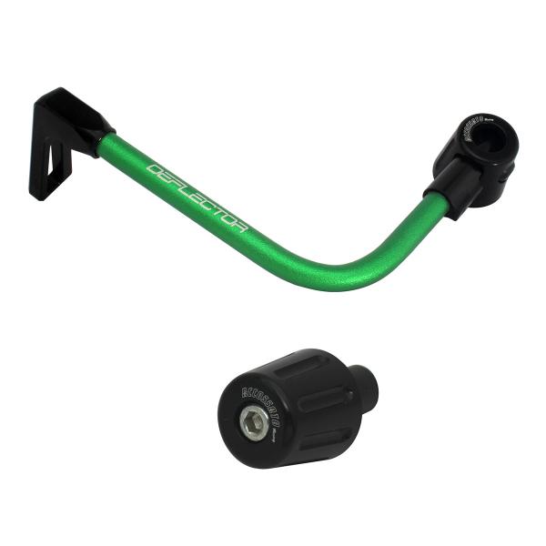 Accossato lever guard bent tube clutch green/black aluminum connection 16mm-17.5mm bar-end caps