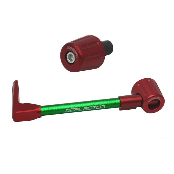 Accossato lever guard straight clutch green/red aluminum connection 12mm-16mm bar-end caps