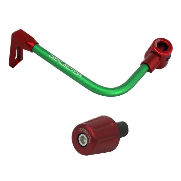 Accossato lever guard bent tube clutch green/red aluminum connection 16mm-17.5mm bar-end caps
