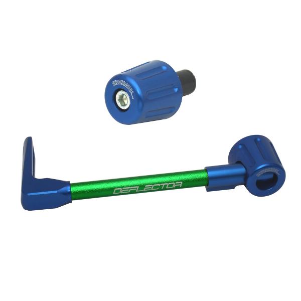 Accossato lever guard straight clutch green/blue aluminum connection 12mm-16mm bar-end caps