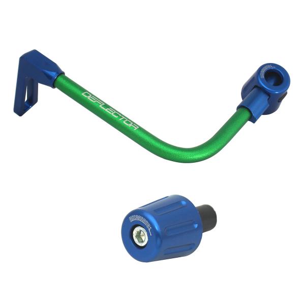 Accossato lever guard bent tube clutch green/blue aluminum connection 12mm-16mm bar-end caps