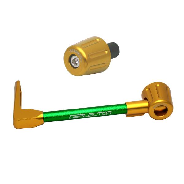 Accossato lever guard straight clutch green/gold aluminum connection 12mm-16mm bar-end caps