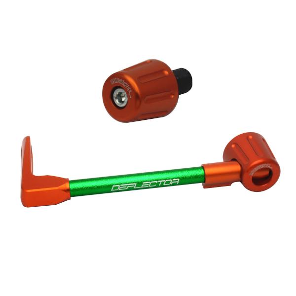 Accossato lever guard straight clutch green/orange aluminum connection 16mm-17.5mm bar-end caps