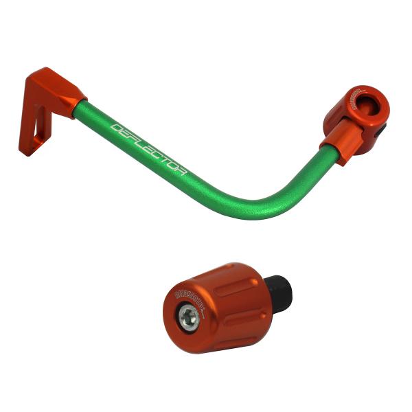 Accossato lever guard bent tube clutch green/orange aluminum connection 16mm-17.5mm bar-end caps