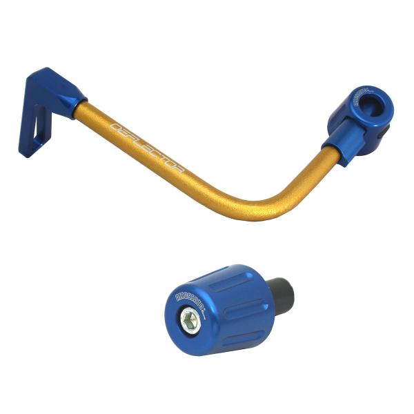 Accossato lever guard bent tube clutch gold/blue aluminum connection 16mm-17.5mm bar-end caps