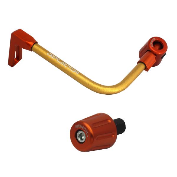 Accossato lever guard bent tube clutch gold/orange aluminum connection 12mm-16mm bar-end caps
