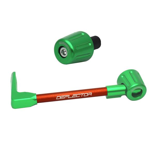 Accossato lever guard straight clutch orange/green aluminum connection 16mm-17.5mm bar-end caps