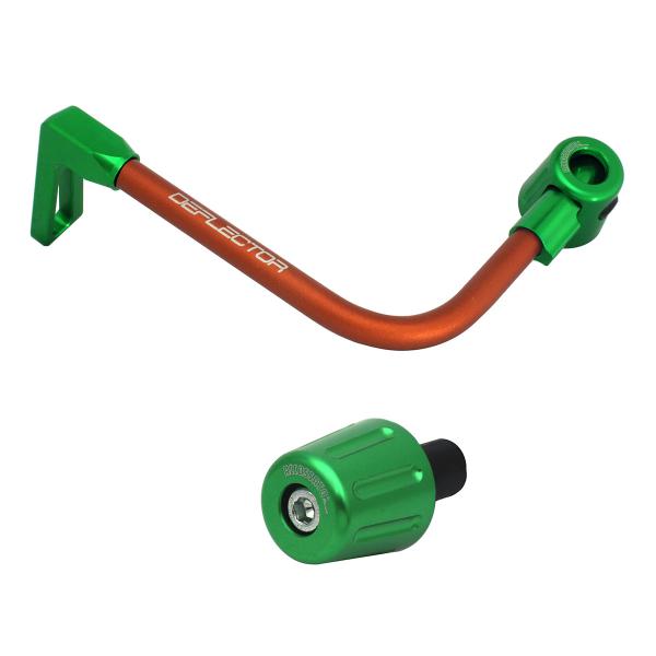Accossato lever guard bent tube clutch orange/green aluminum connection 12mm-16mm bar-end caps