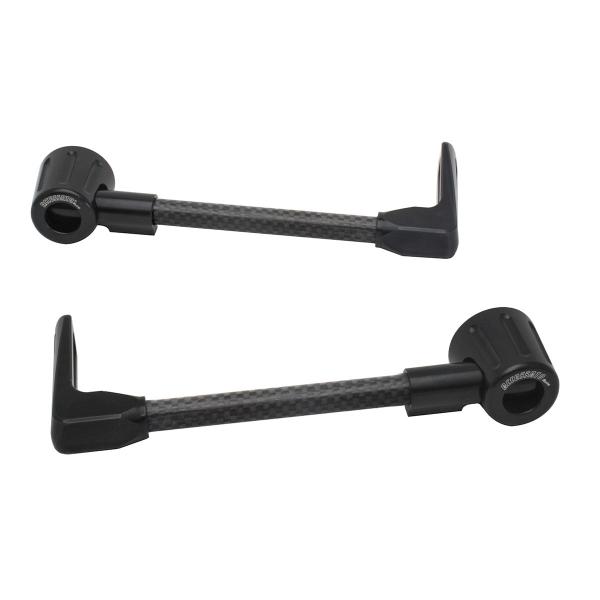 Coppia paraleva Accossato dritti carbonio nero attacco 12mm-16mm