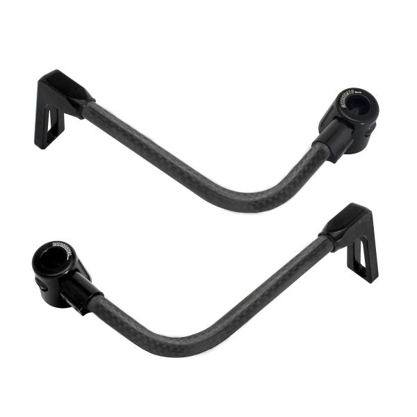 Coppia paraleva Accossato piegati carbonio nero attacco 12mm-16mm