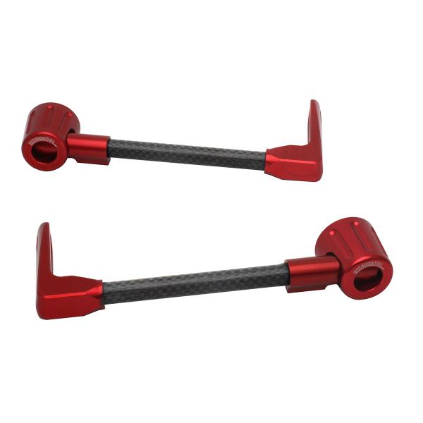 Coppia paraleva Accossato dritti carbonio nero/rosso attacco 12mm-16mm