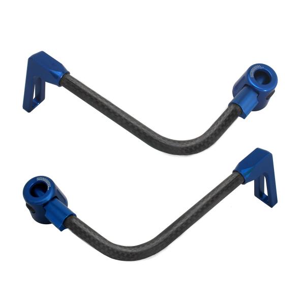 Coppia paraleva Accossato piegati carbonio nero/blu attacco 16mm-17.5mm