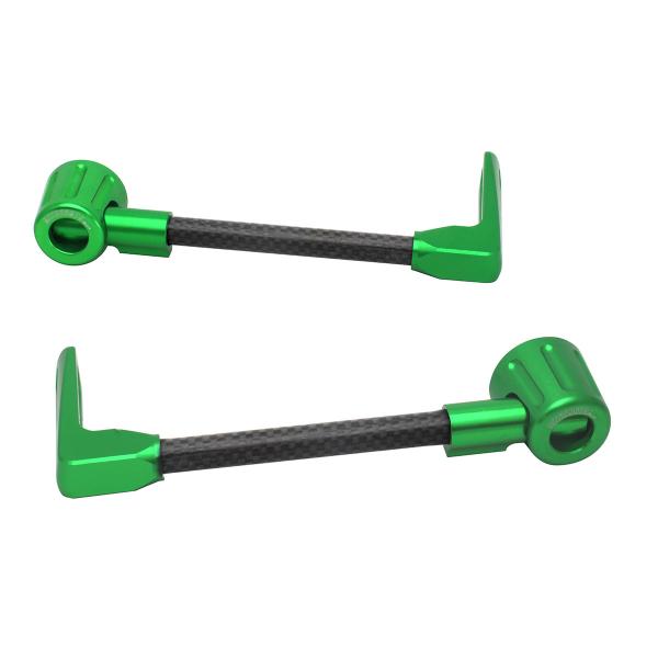 Coppia paraleva Accossato dritti carbonio nero/verde attacco 16mm-17.5mm