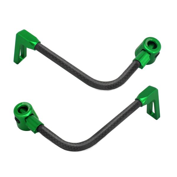 Coppia paraleva Accossato piegati carbonio nero/verde attacco 12mm-16mm
