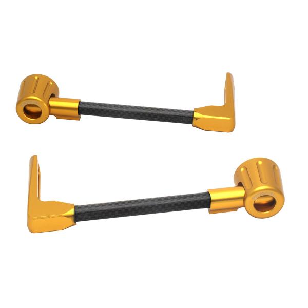 Coppia paraleva Accossato dritti carbonio nero/oro attacco 16 mm-17.5 mm