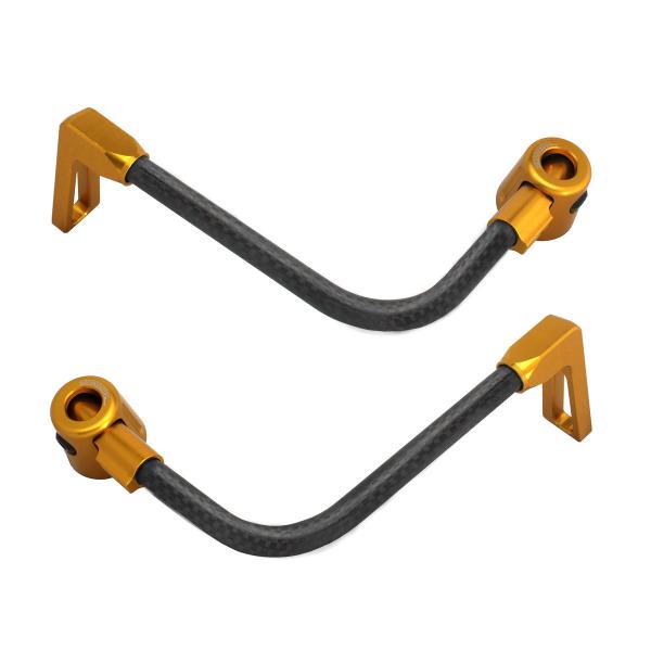 Coppia paraleva Accossato piegati carbonio nero/oro attacco 12mm-16mm