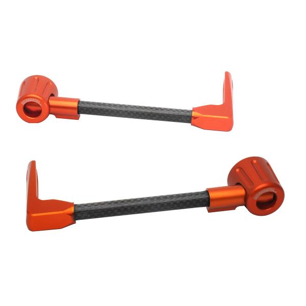 Coppia paraleva Accossato dritti carbonio nero/arancione attacco 16mm-17.5mm