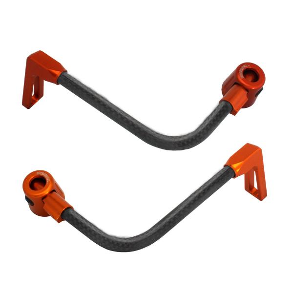 Coppia paraleva Accossato piegati carbonio nero/arancione attacco 12mm-16mm