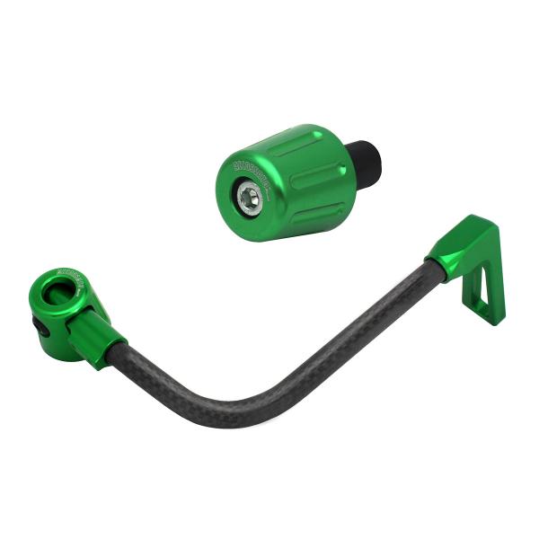 Accossato lever guard bent tube brake black/green carbon connection 16mm-17.5mm bar-end caps
