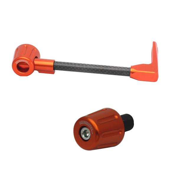 Accossato lever guard straight brake black/orange carbon connection 12mm-16mm bar-end caps