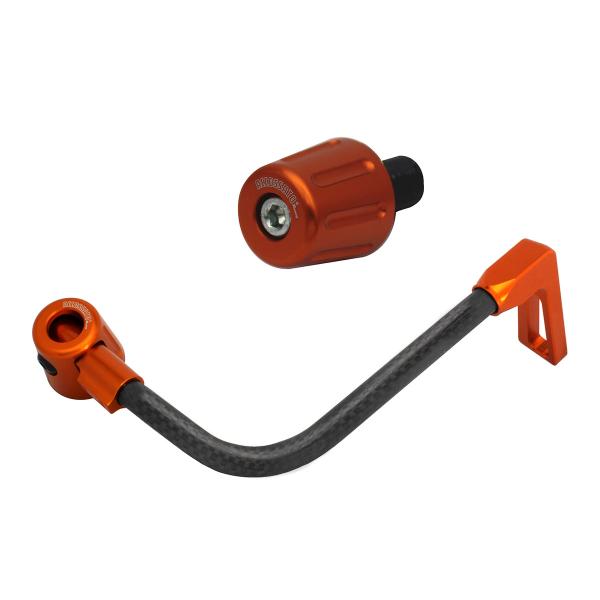 Accossato lever guard bent tube brake black/orange carbon connection 12mm-16mm bar-end caps