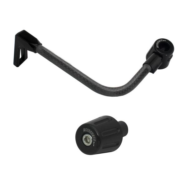 Accossato lever guard bent tube clutch black carbon connection 16mm-17.5mm bar-end caps