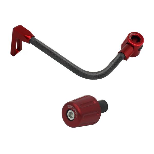 Accossato lever guard bent tube clutch black/red carbon connection 16mm-17.5mm bar-end caps