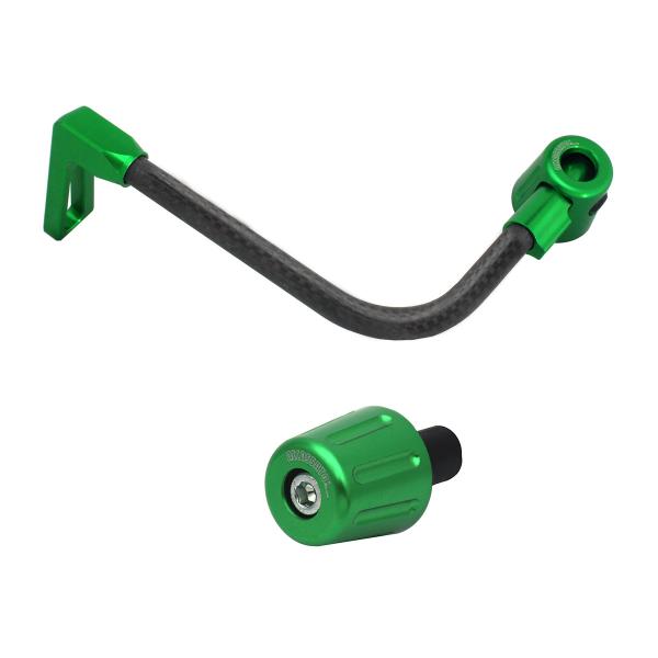Accossato lever guard bent tube clutch black/green carbon connection 16mm-17.5mm bar-end caps