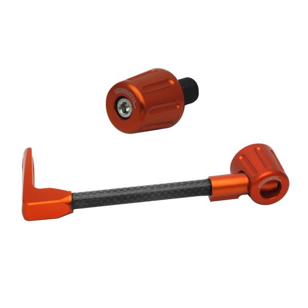 Accossato lever guard straight clutch black/orange carbon connection 12mm-16mm bar-end caps