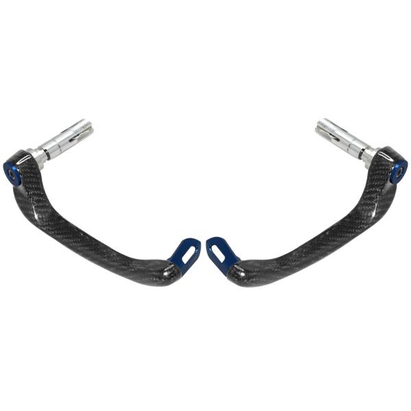 Coppia paraleva Accossato carbonio inserto blu attacco 12mm-16mm+16mm-17.5mm