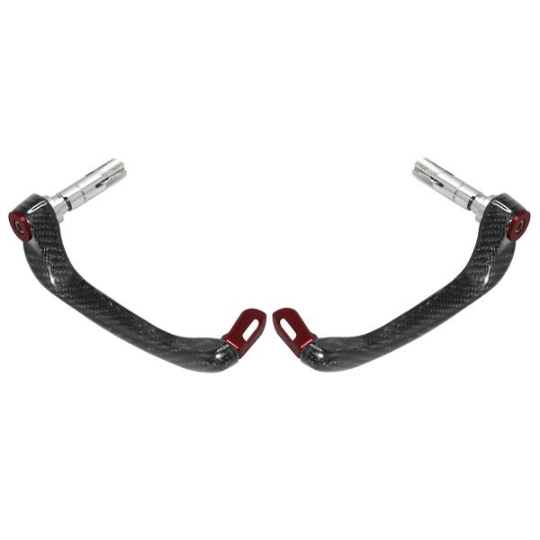 Coppia paraleva Accossato carbonio inserto rosso attacco 12mm-16mm