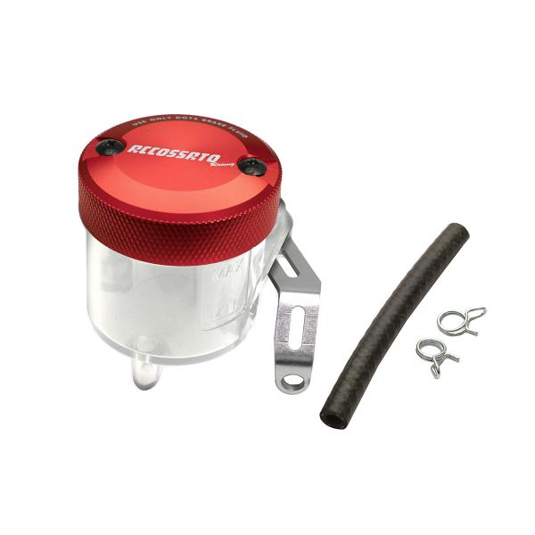 Accossato 45cc brake fluid reservoir kit with bracket and red cap