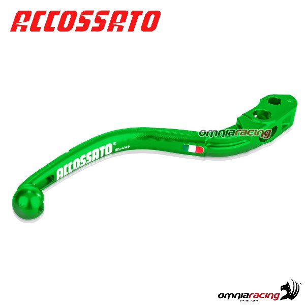 Leva freno fissa corta per pompe radiali Accossato e Brembo PRS 17-18-19mm colore verde