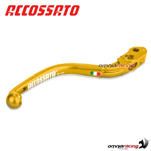 Leva freno fissa lunga per pompe radiali Accossato e Brembo interasse 20mm colore oro