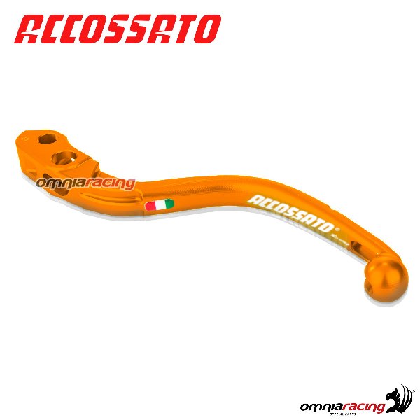 Leva frizione fissa corta per pompe radiali Accossato e Brembo interasse 16mm colore arancio