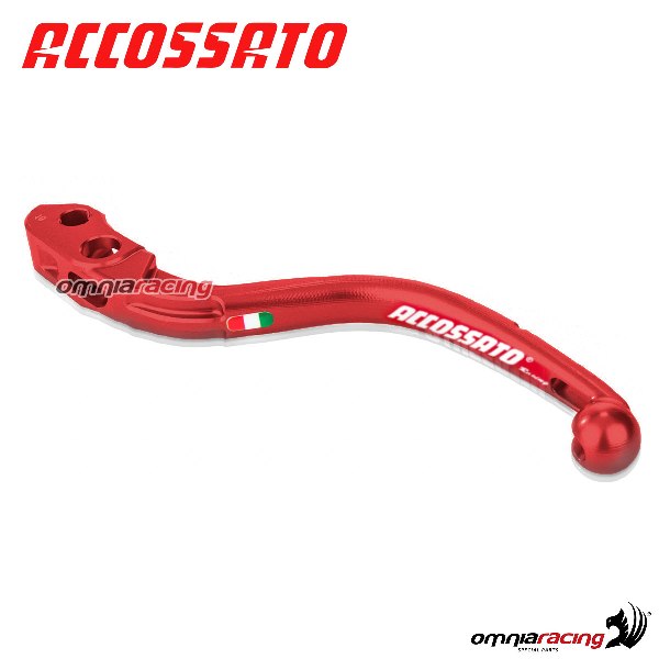 Leva frizione fissa corta per pompe radiali Accossato e Brembo interasse 16mm colore rosso