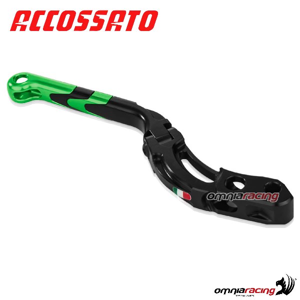 Leva freno Revolution snodata per pompe radiali Accossato e Brembo PRS 17-18-19mm colore verde