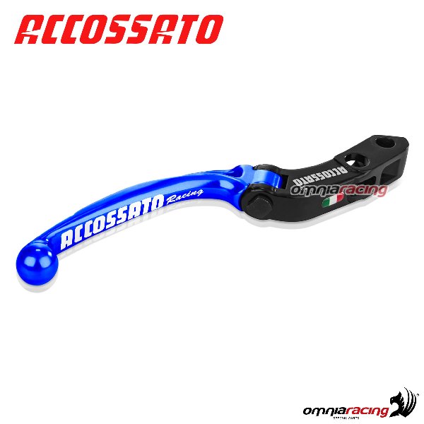 Leva freno snodata lunga per pompe radiali Accossato e Brembo interasse PRS 17-18-19mm colore blu